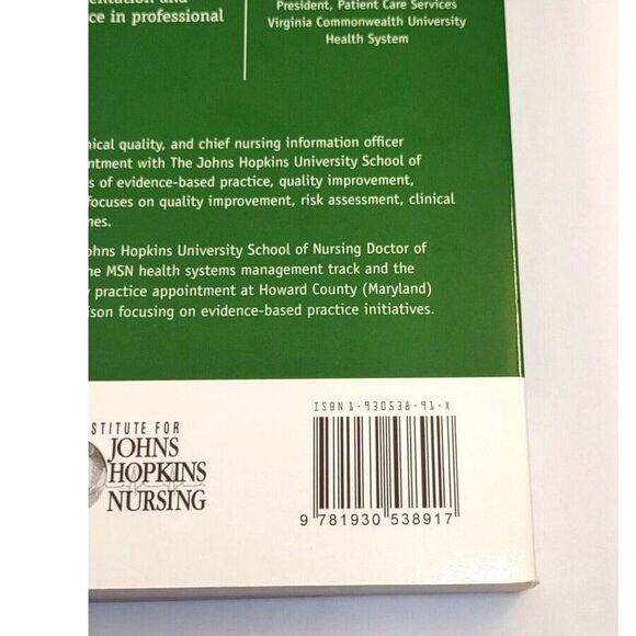 Johns Hopkins Nursing Evidence-Based - Paperback, by Stephanie Poe - Very Good - Picture 3 of 6
